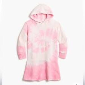 Crewcuts Pink Hooded Long sleeve Tie Dye dress
